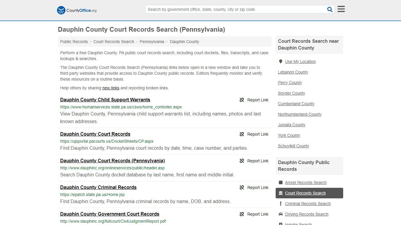 Dauphin County Court Records Search (Pennsylvania) - County Office